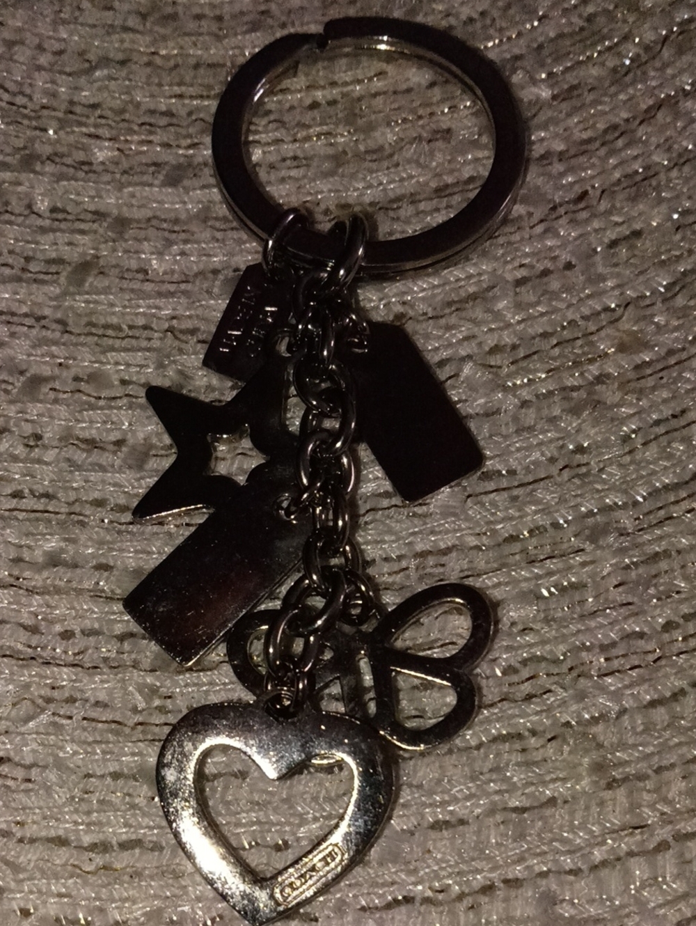 Coach Multi Silver Metal charms Keychain/Keyring/Keyfob